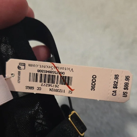 Victoria's Secret Black Bra with Red Cherry Embroidery - Picture 4 of 6